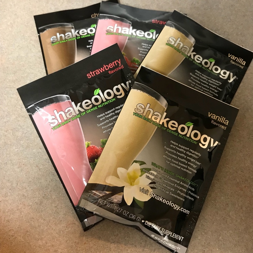 SHAKEOLOGY 5 INDIVIDUAL PACKAGED ASSORTED FLAVORS